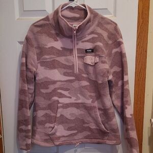 PINK Victoria's Secret Pink and Brown Camo Turtleneck Sweater